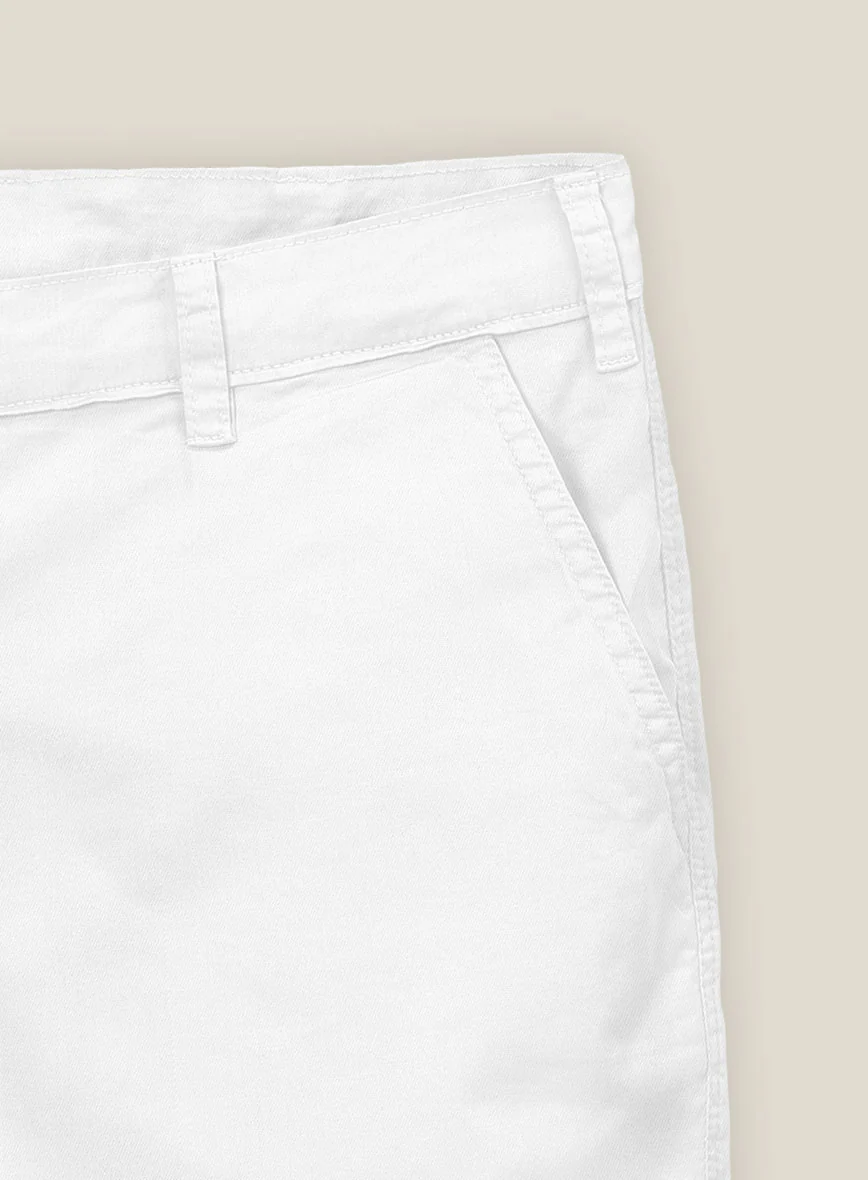 White Stretch Chino Shorts - Image 2