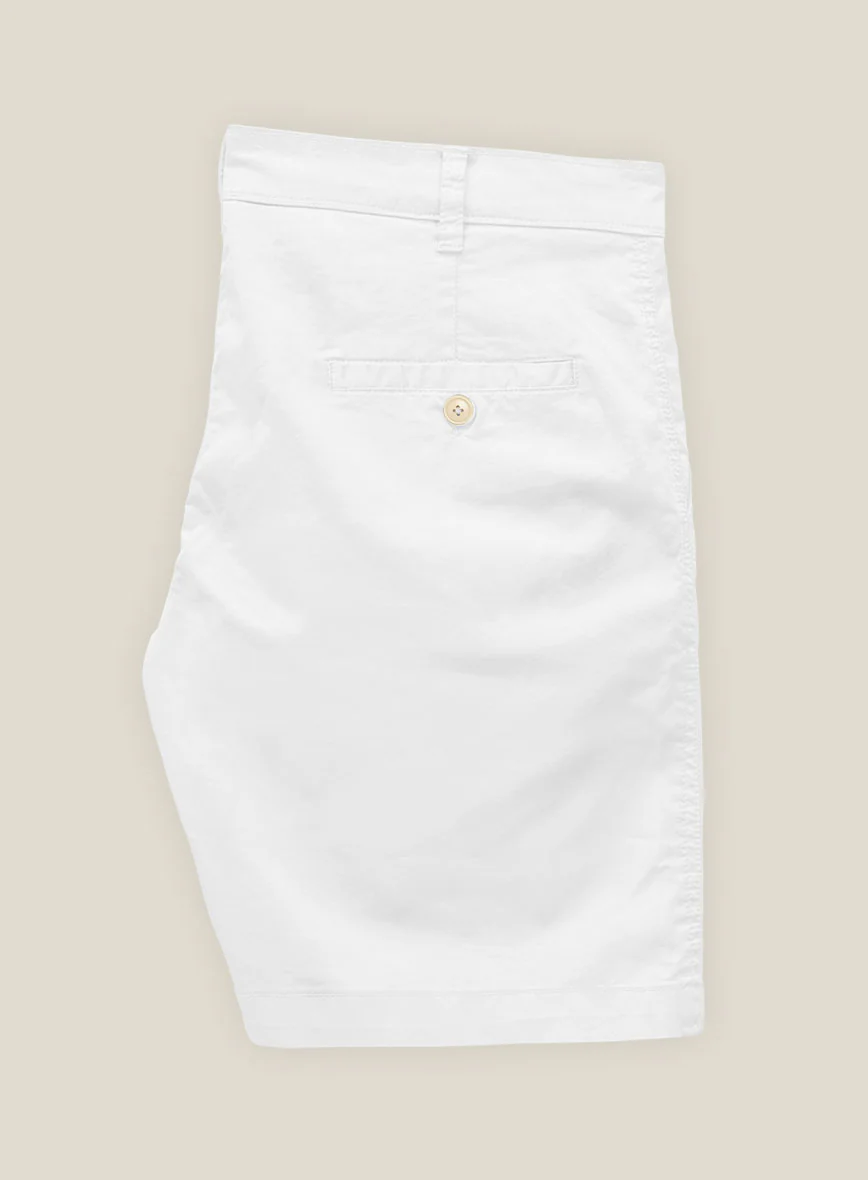 White Stretch Chino Shorts - Image 3