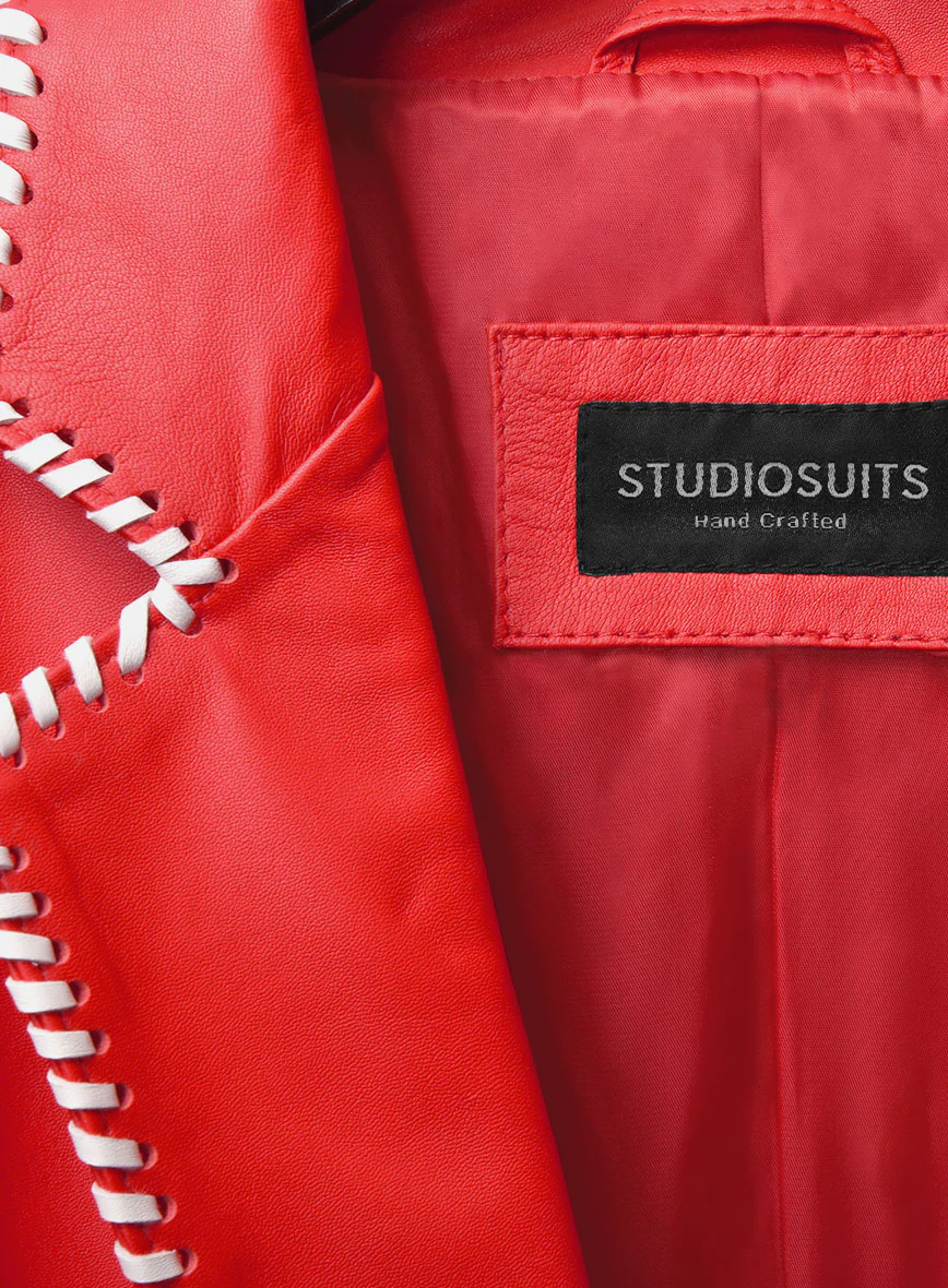 White Striped Red Medieval Blazer - Image 2