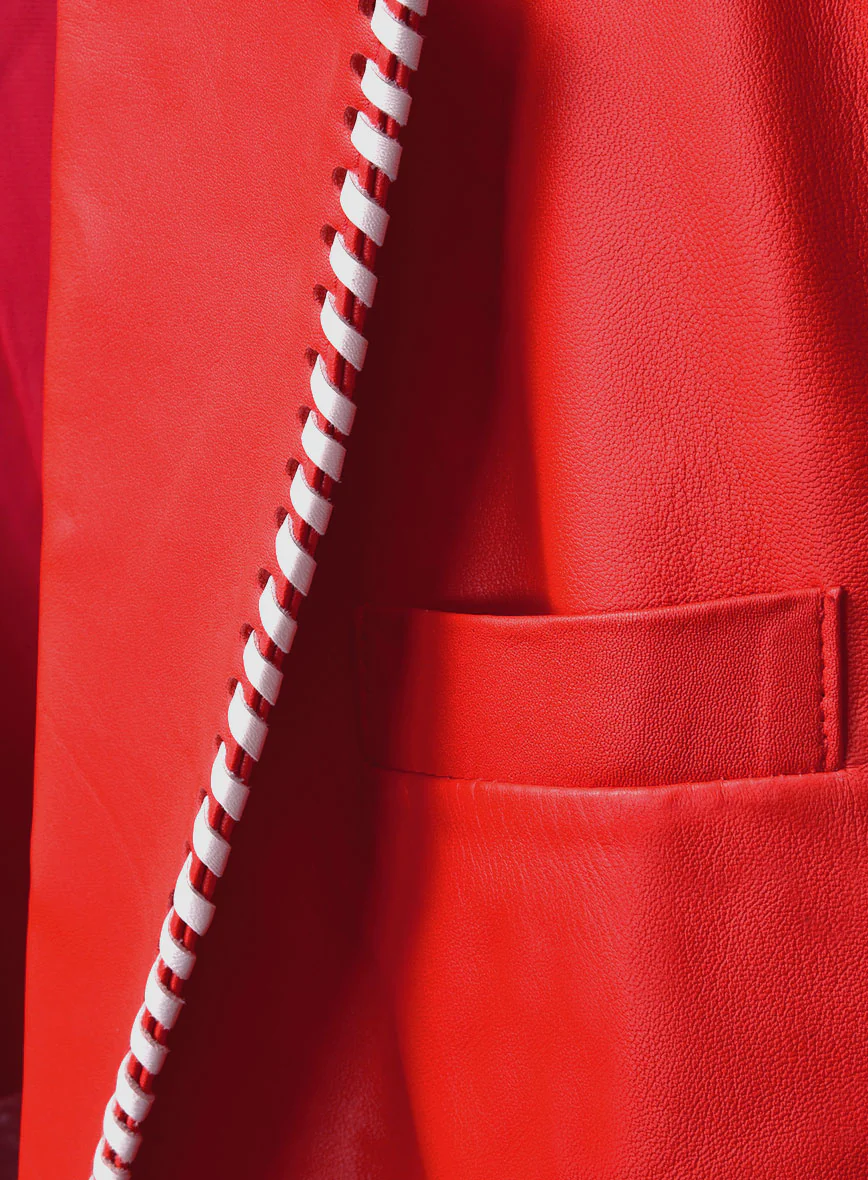 White Striped Red Medieval Blazer - Image 3