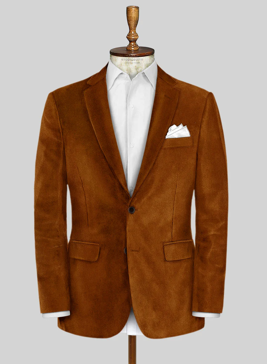 Windsor Tan Velvet Suit - Image 3