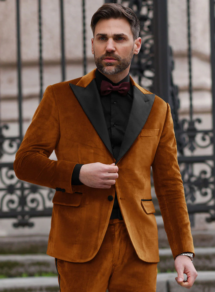 Windsor Tan Velvet Tuxedo Jacket - Image 2