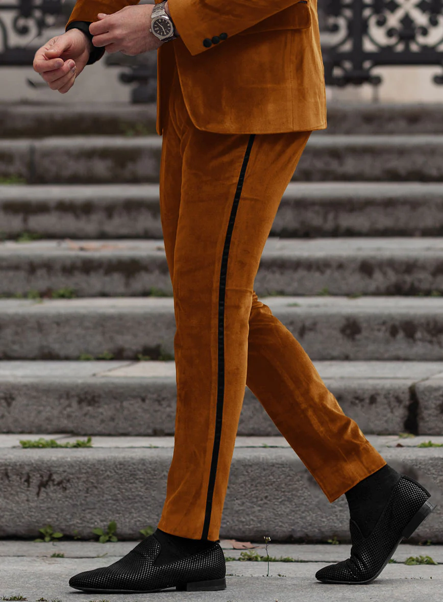 Windsor Tan Velvet Tuxedo Suit - Image 4