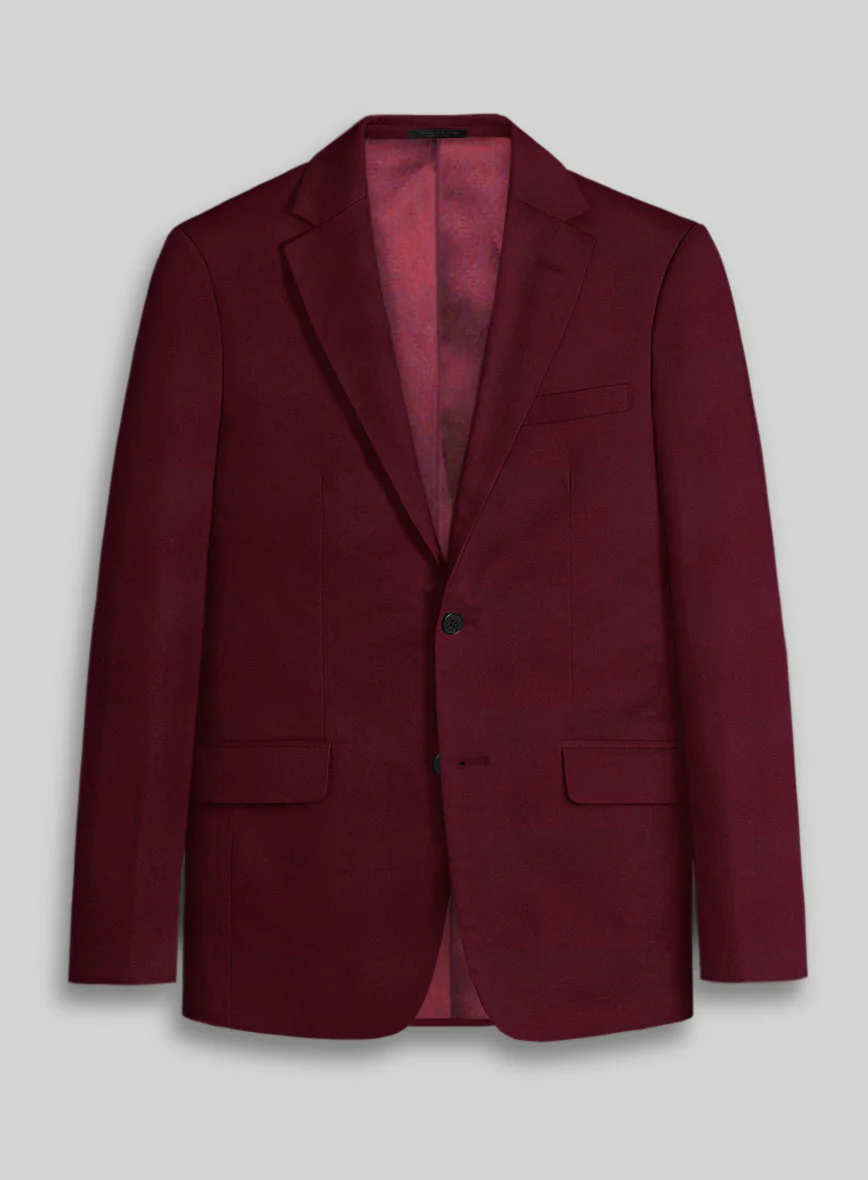 Wine Napoli Stretch Light Weight Cotton Jacket