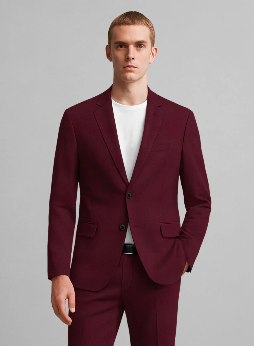 Wine Napoli Stretch Light Weight Cotton Jacket - Image 2