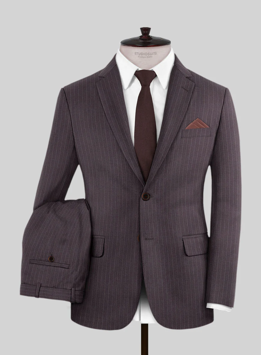 Wine Pinstripe Suit - Image 2