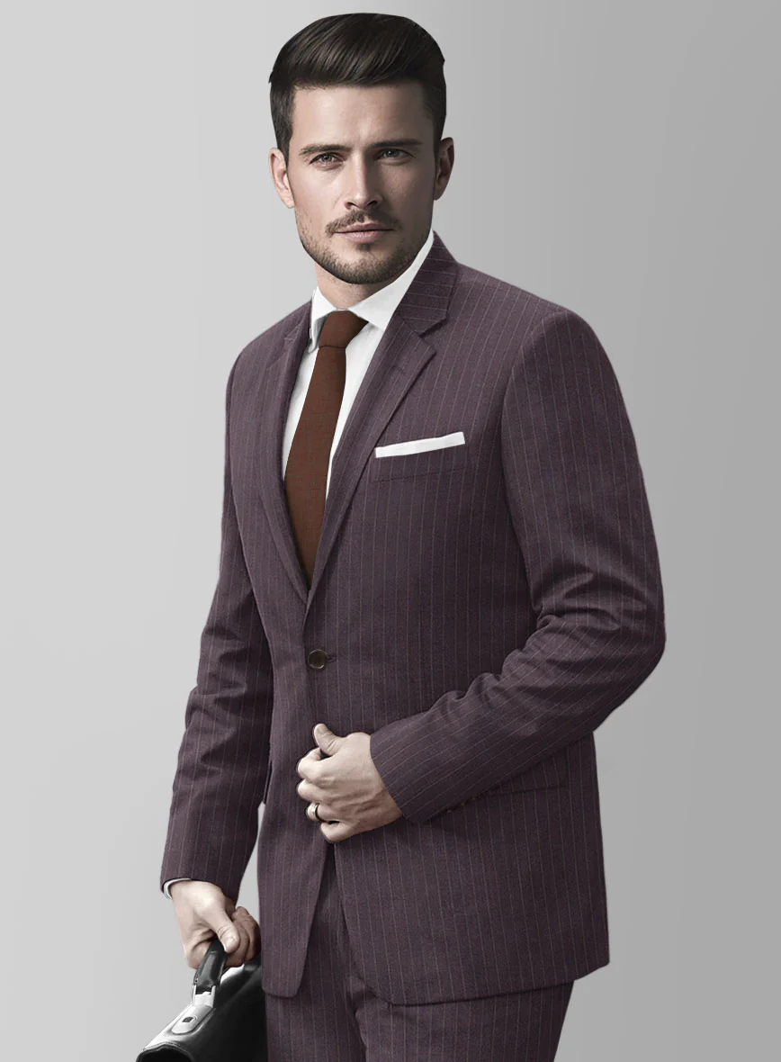Wine Pinstripe Suit - Image 3