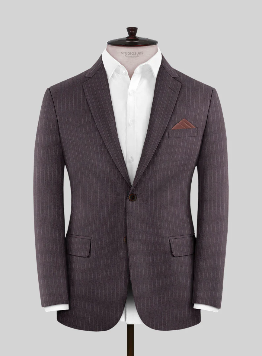 Wine Pinstripe Suit - Image 4