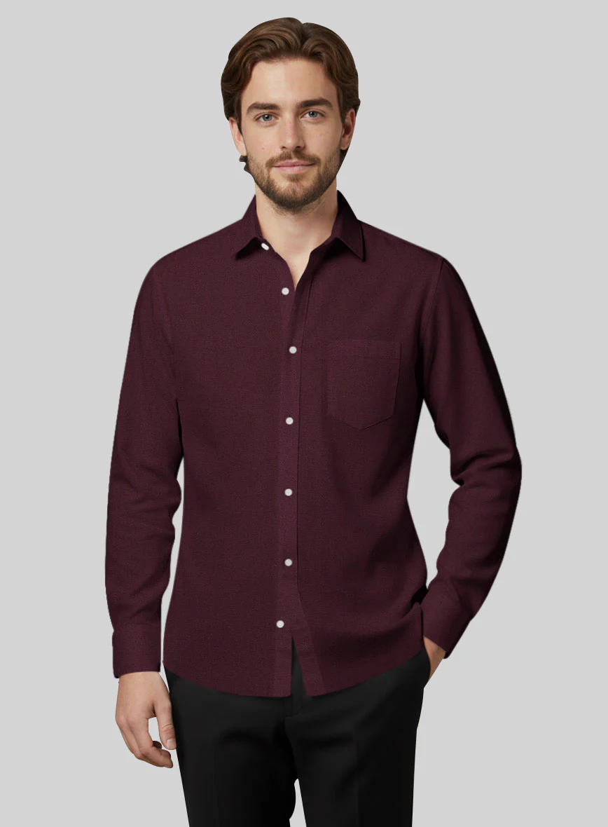 Wine Stretch Poplene Shirt - Image 3
