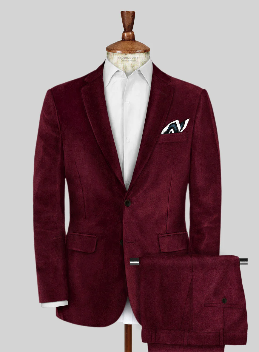 Wine Velvet Suit - Image 2