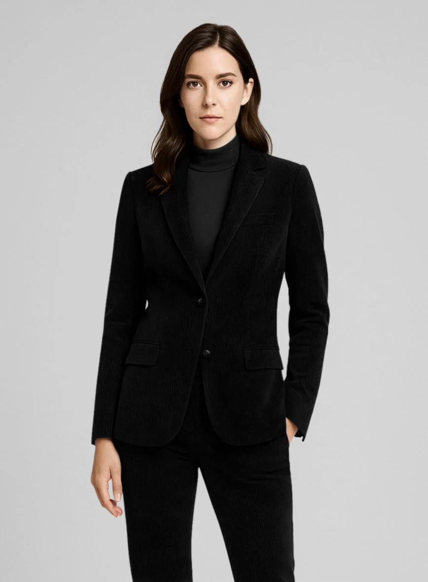 Women's Black Corduroy Suit - Image 2