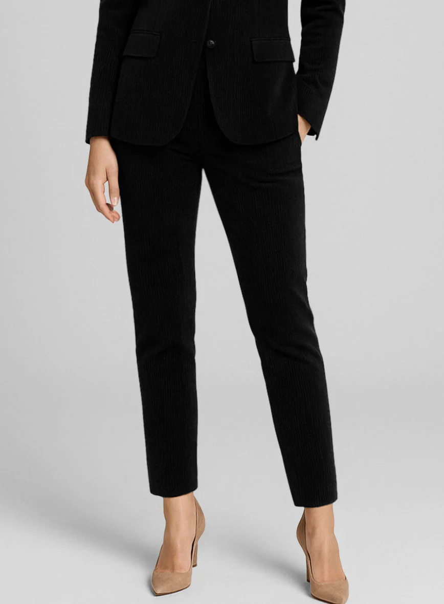 Women's Black Corduroy Suit - Image 3