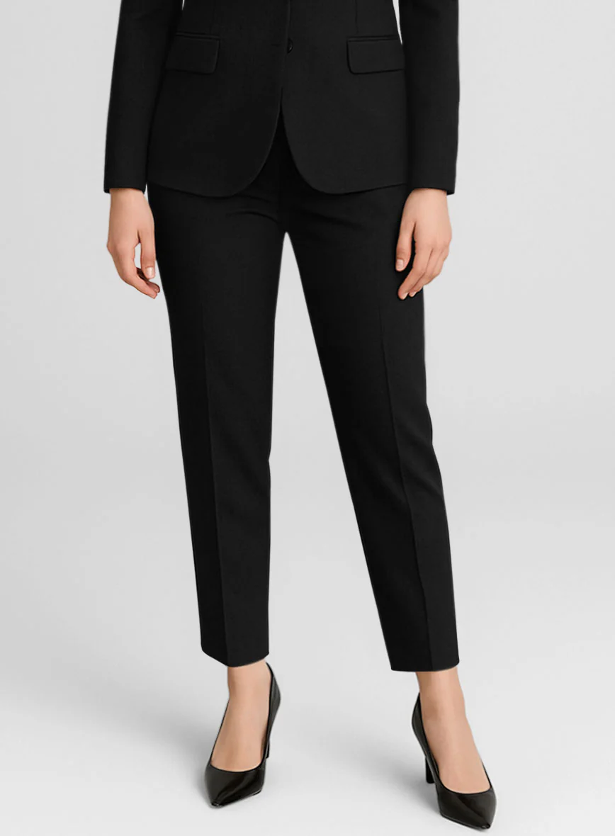 Women's Black Napoli Stretch Light Weight Cotton Suit - Image 3