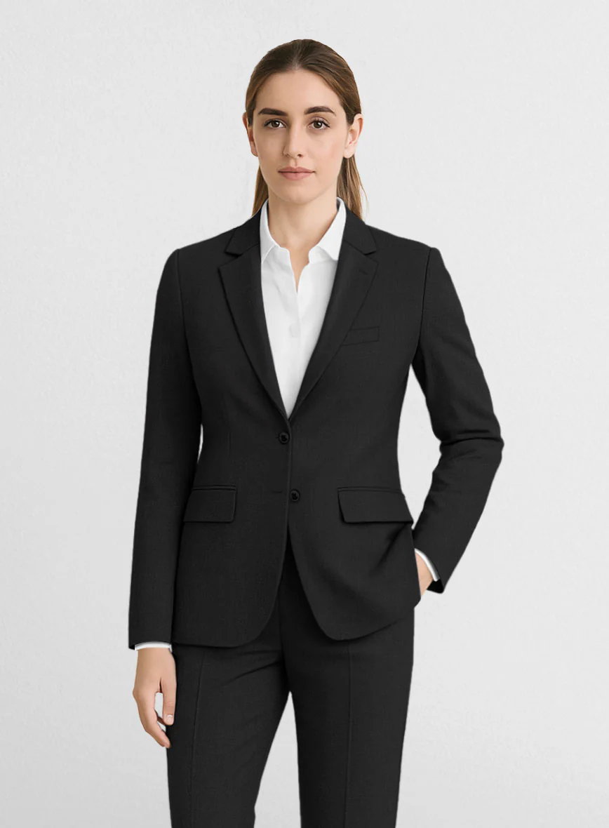 Women's Black Wool Suit - Image 2