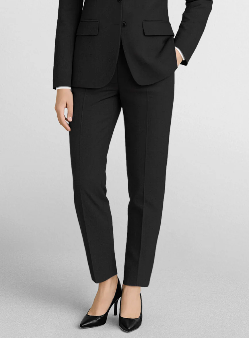 Women's Black Wool Suit - Image 3