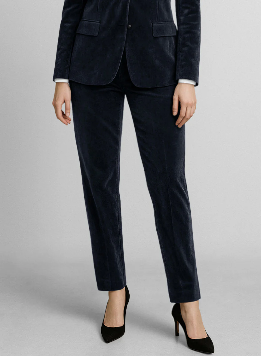 Women's Blue Velvet Suit - Image 3