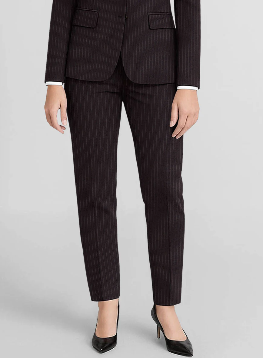 Women's Brown Pinstripe Suit - Image 3