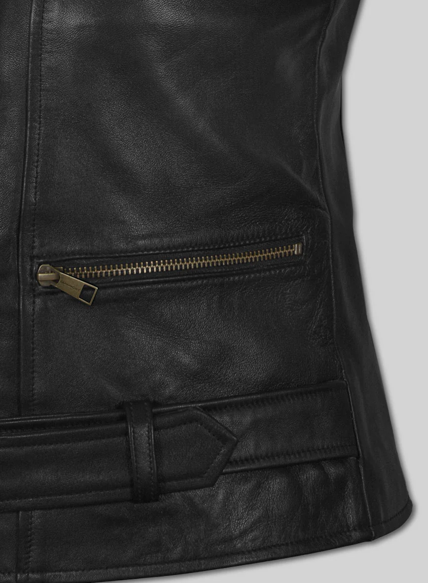 Women's Captain Marvel Leather Jacket - Image 4