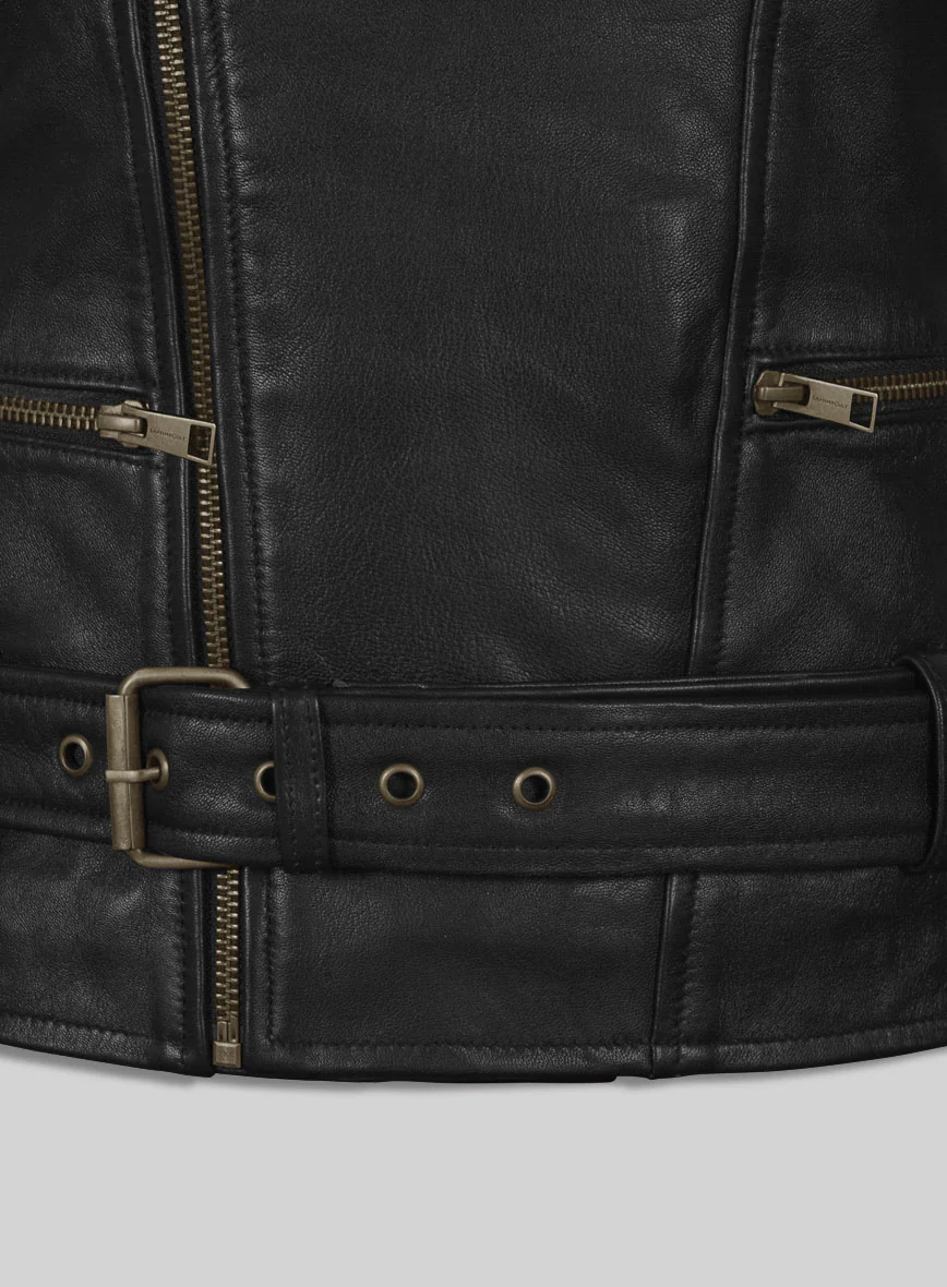 Women's Captain Marvel Leather Jacket - Image 5