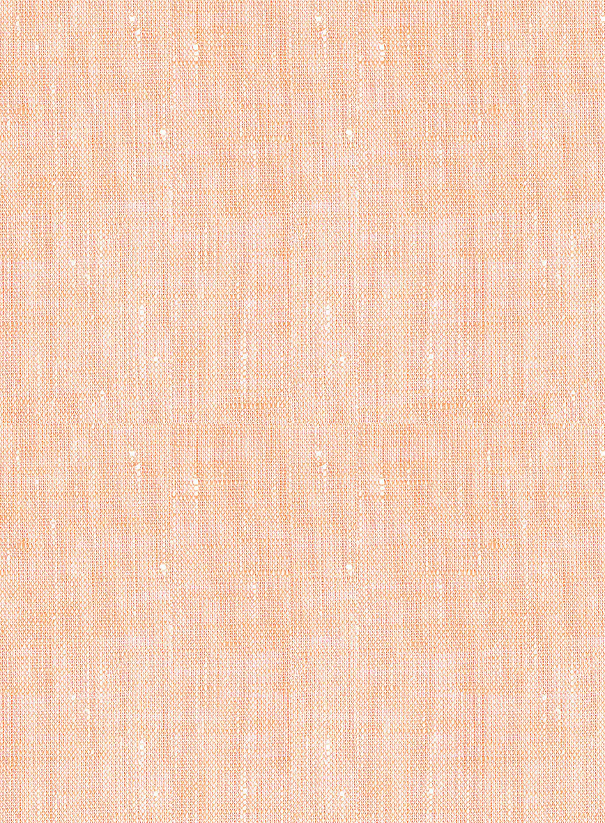 Women's European Pale Orange Linen Shirt - Image 3