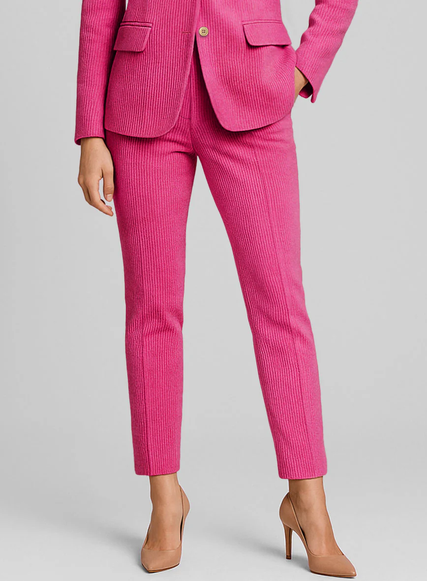 Women's Fusica Pink Corduroy Suit - Image 3