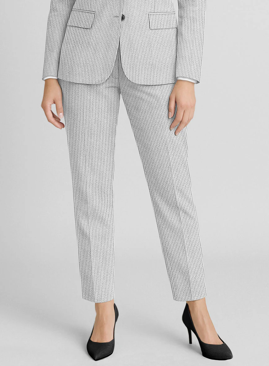 Women's Gray Seersucker Suit - Image 3