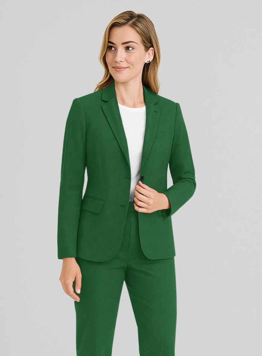 Women's Green Napoli Stretch Light Weight Cotton Jacket