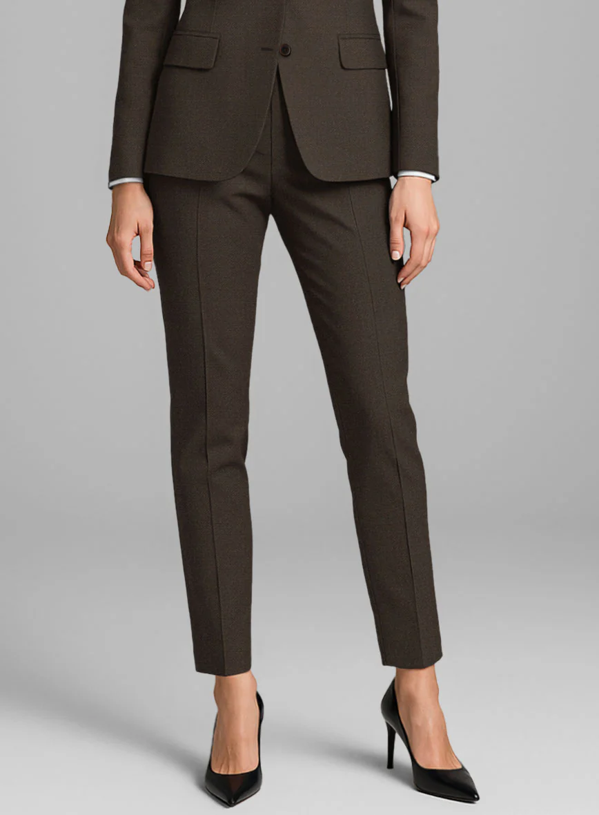 Women's Guabello Espresso Brown Twill Suit - Image 3
