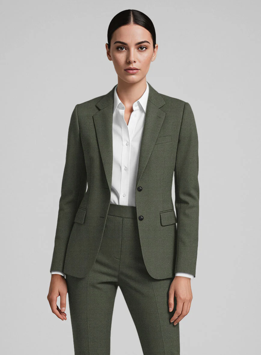 Women's Guabello Green Twill Suit - Image 2