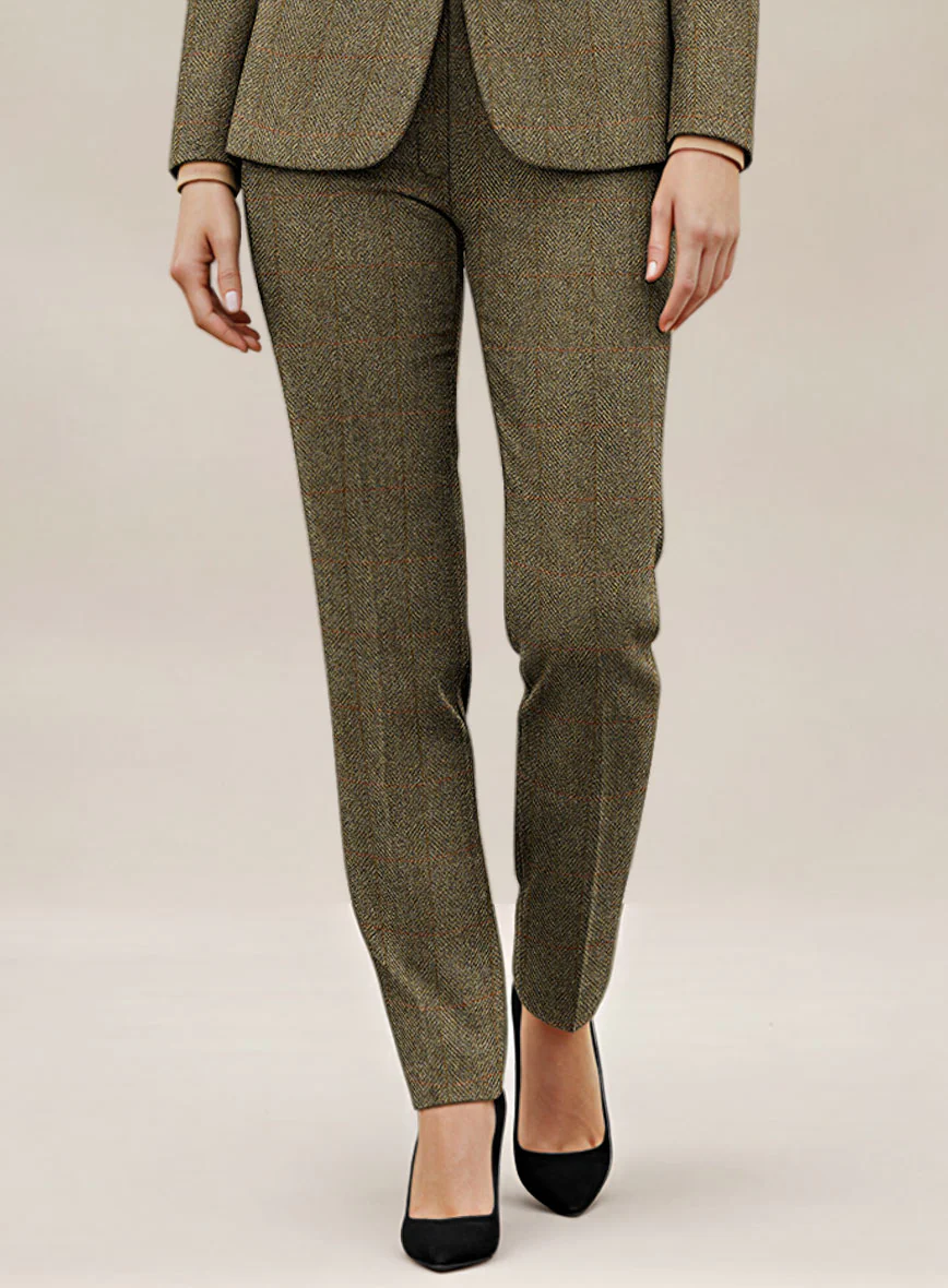 Women's Harris Tweed Country Brown Check Suit - Image 3