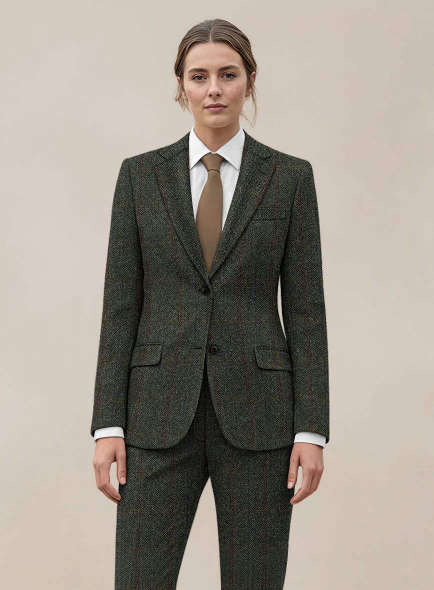 Women's Harris Tweed Country Green Suit - Image 2