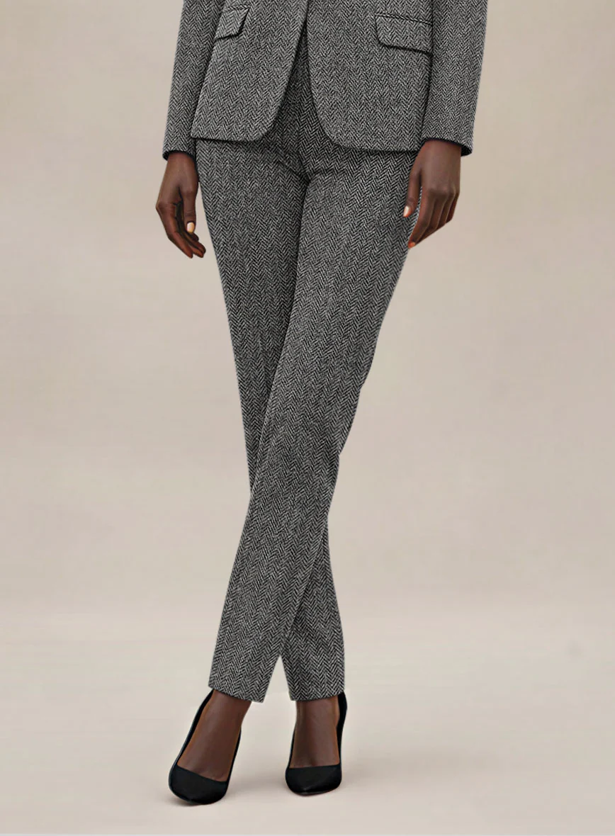 Women's Harris Tweed Gray Herringbone Suit - Image 3