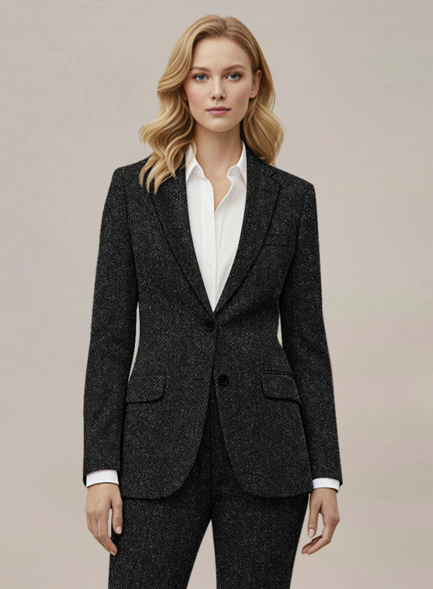Women's Harris Tweed Royal Charcoal Suit - Image 2