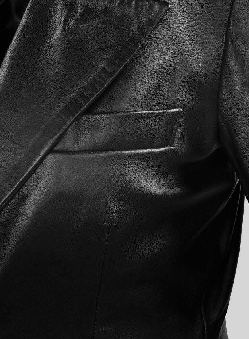 Women's Kendall Leather Long Coat - Image 2
