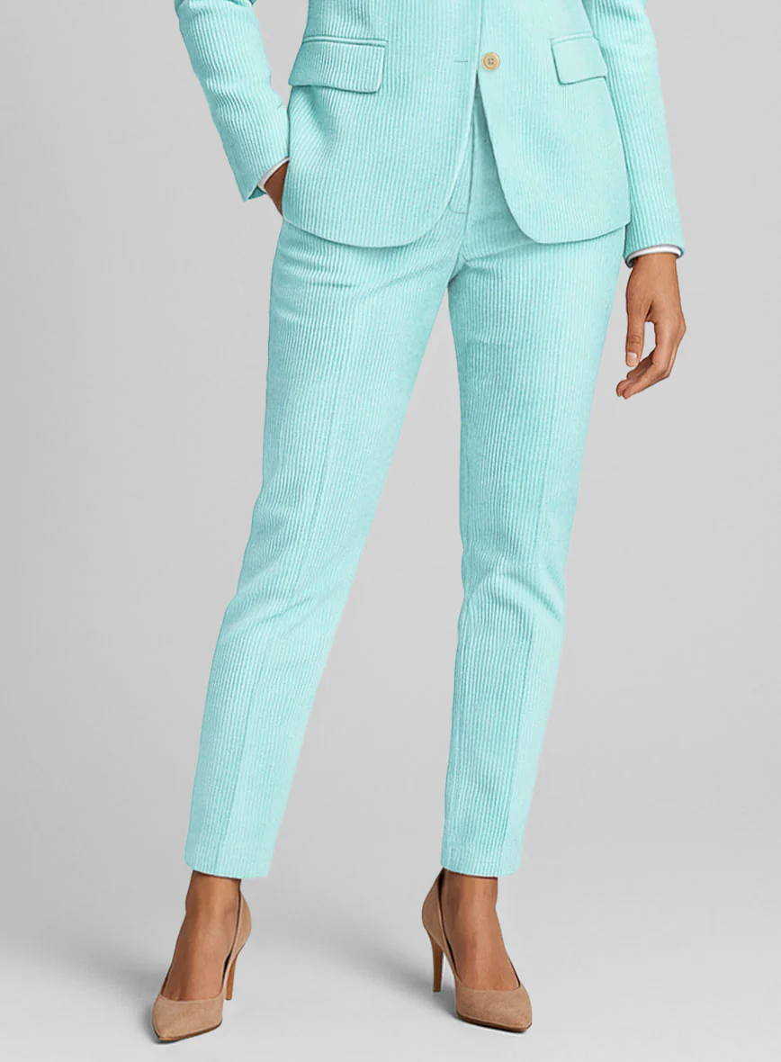 Women's Light Blue Corduroy Suit - Image 3