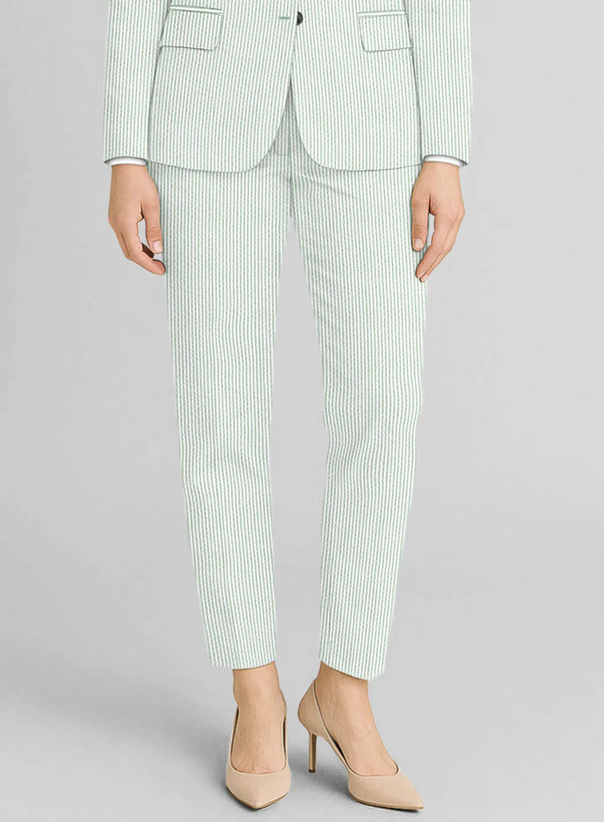 Women's Light Green Seersucker Suit - Image 3