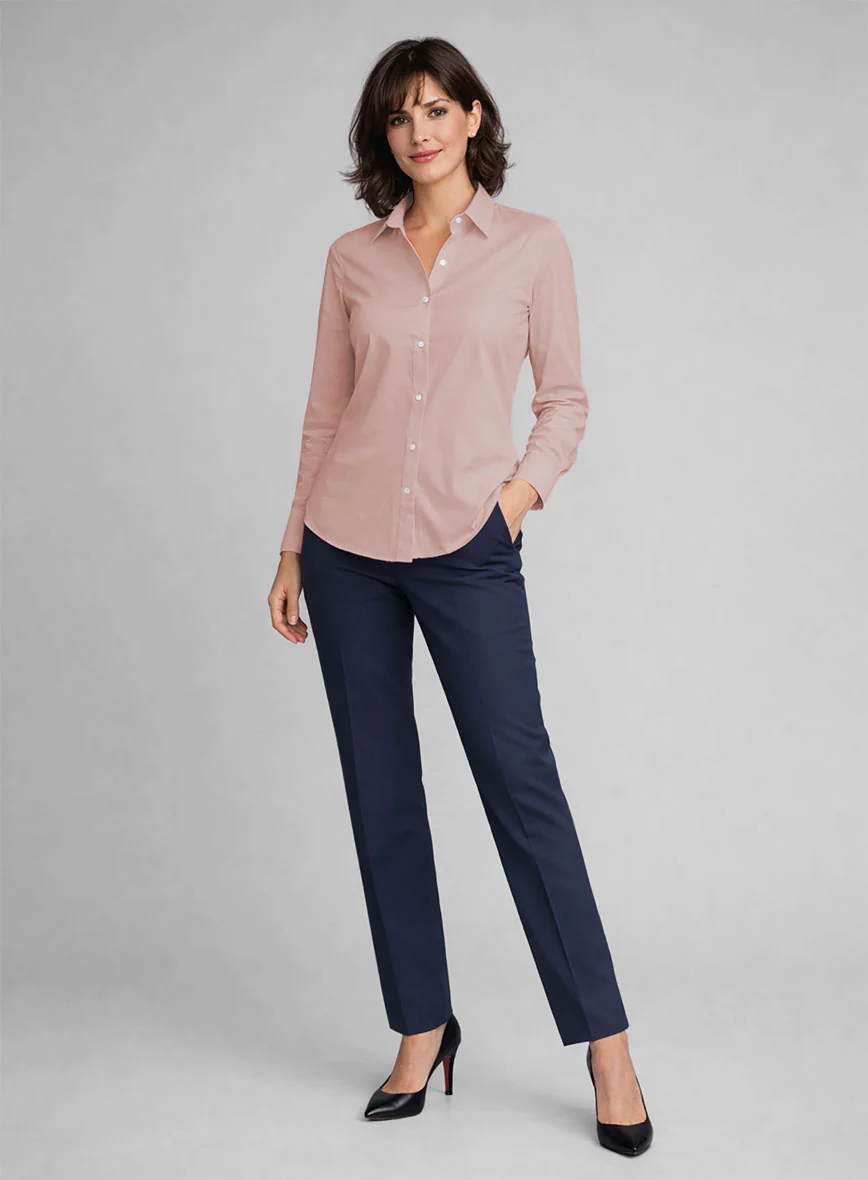 Women's Man Pink Stretch Poplene Shirt - Image 2