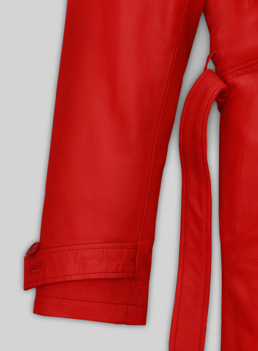 Women's Megan Fox Leather Long Coat - Image 2