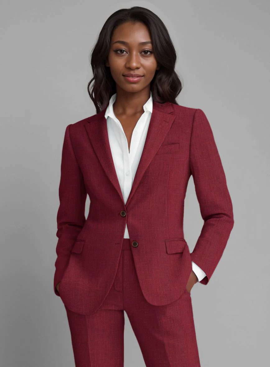 Women's Moscow Maroon Linen Jacket