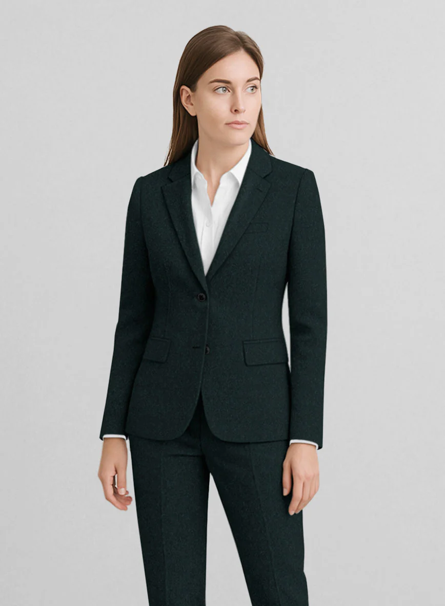 Women's Naples Bello Green Tweed Suit - Image 2