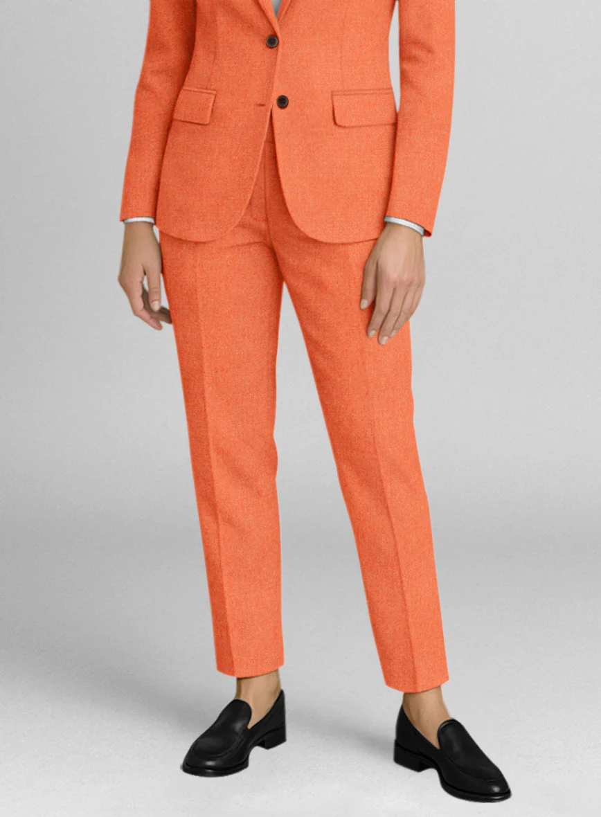 Women's Naples Spring Orange Tweed Suit - Image 3