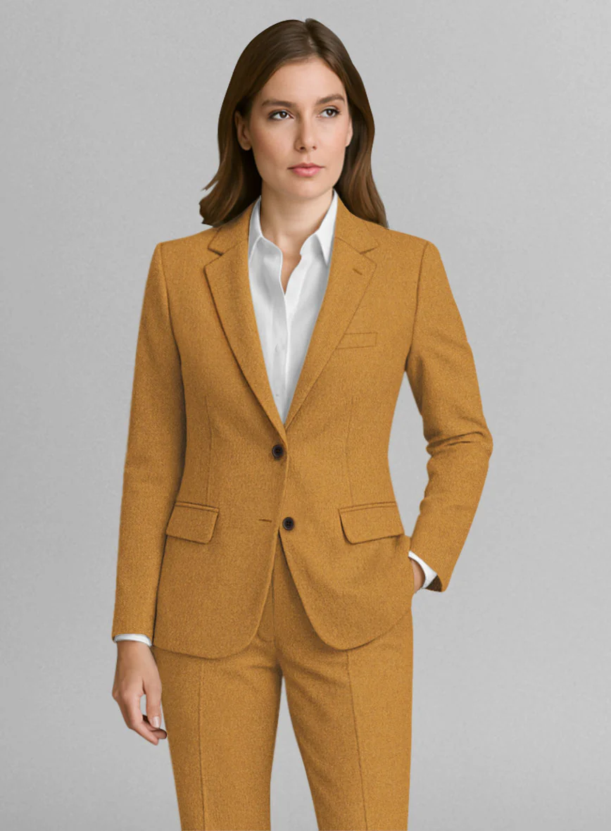 Women's Naples Yellow Tweed Suit - Image 2