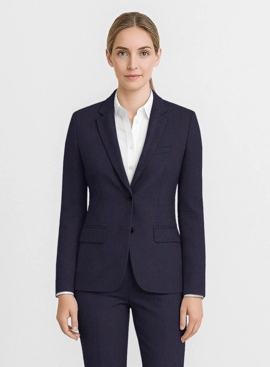 Women's Napolean Eggplant Wool Suit - Image 2