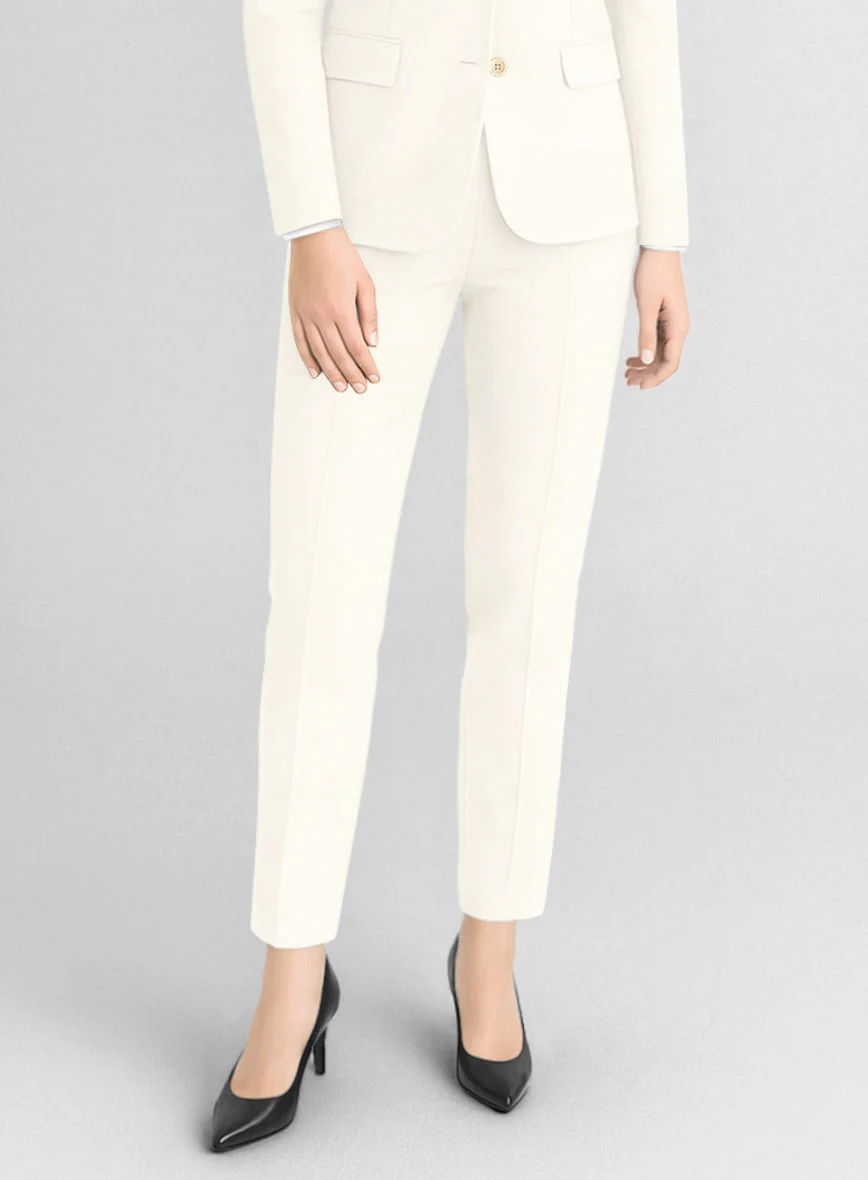 Women's Napolean Ivory Wool Suit - Image 3