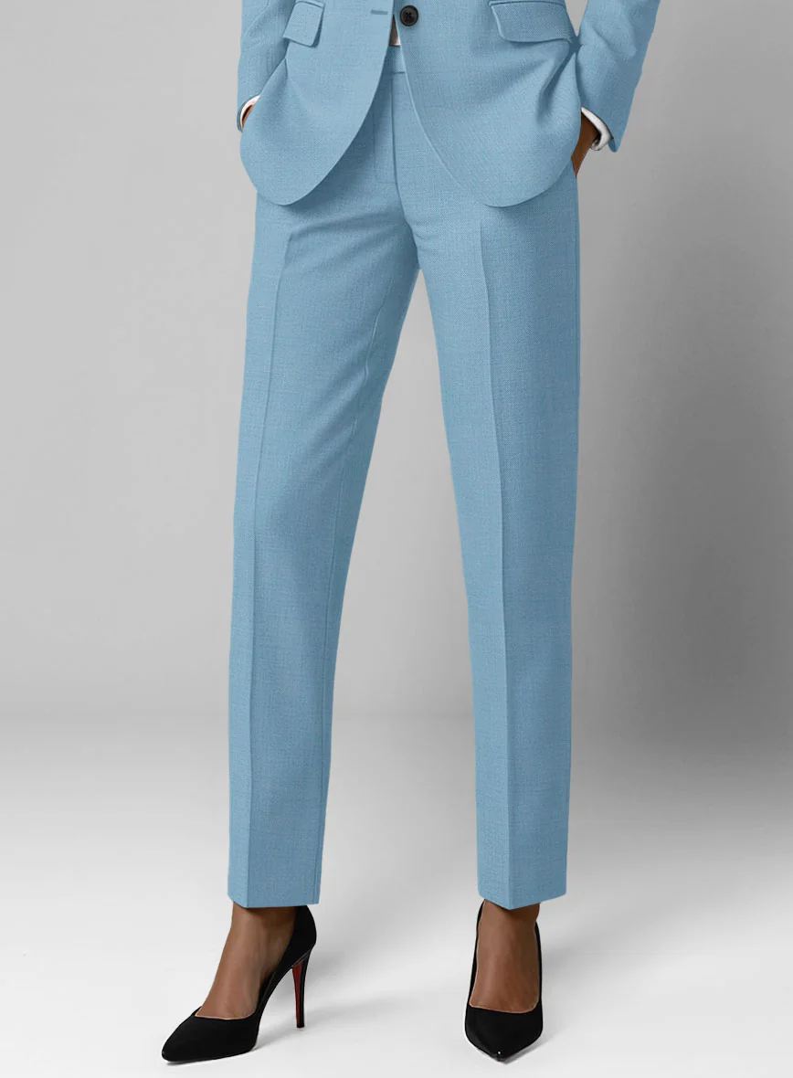 Women's Napolean Taj Blue Wool Suit - Image 3