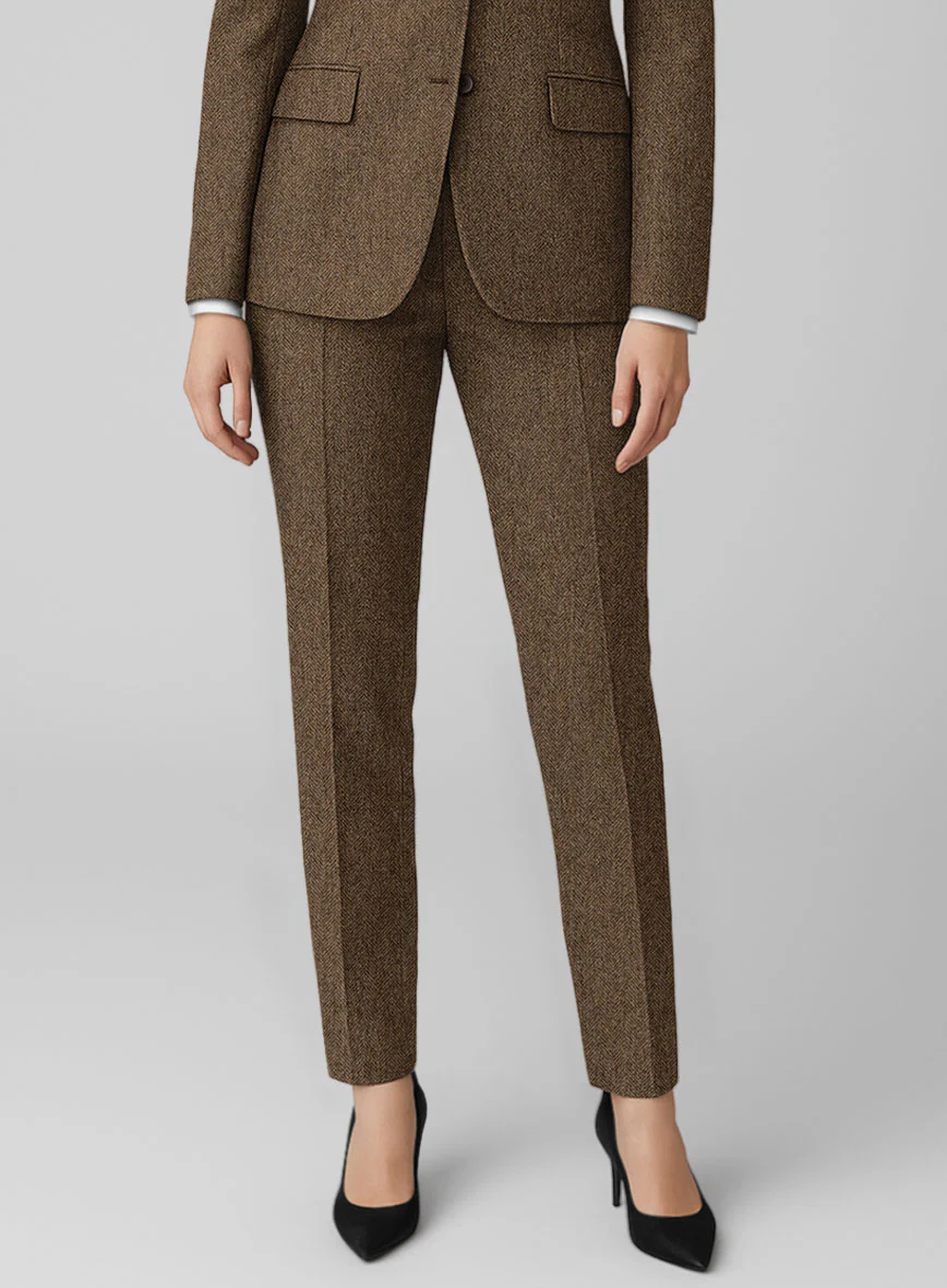Women's Rust Herringbone Tweed Suit - Image 3