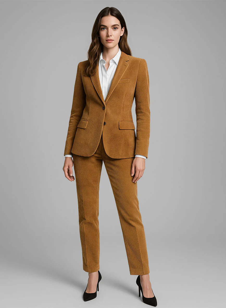 Women's Tan Corduroy Suit