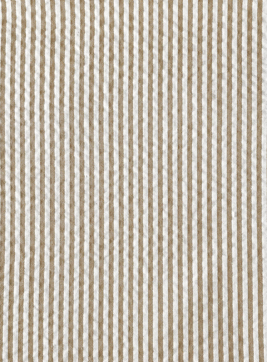 Women's Tan Seersucker Jacket - Image 2
