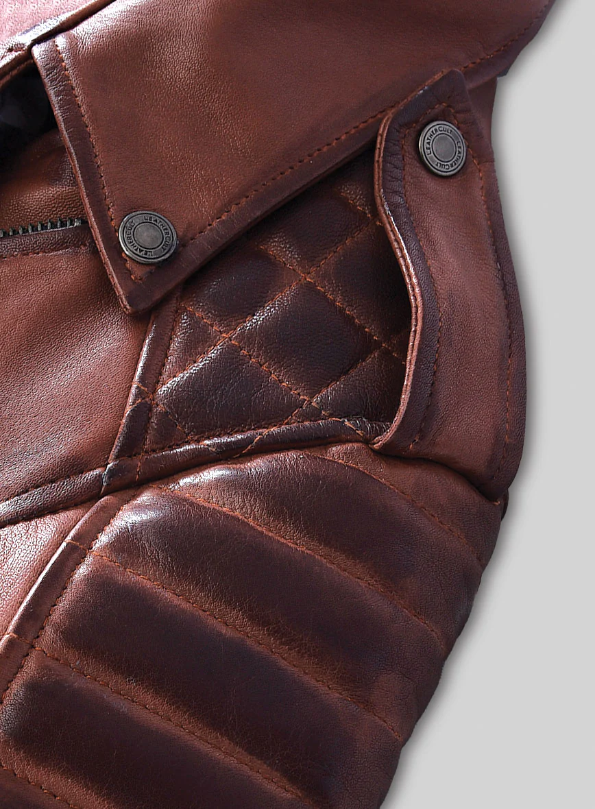 Women's Valencia Burnt Maroon Leather Jacket - Image 5