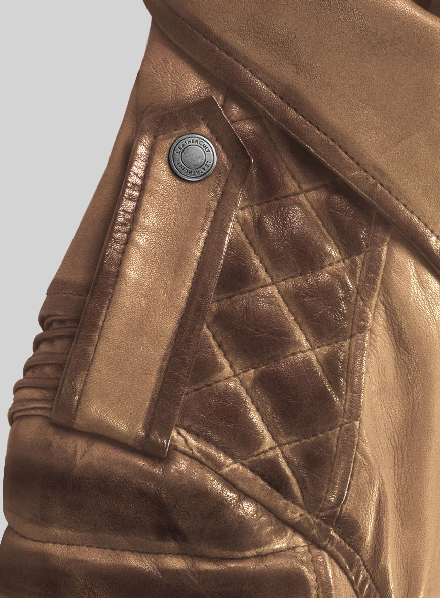 Women's Valencia Burnt Tan Leather Jacket - Image 2